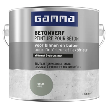 GAMMA Betonverf Zijdemat Grijs 2,5 Liter 2 GAMMA Betonverf Zijdemat Grijs 2,5 Liter