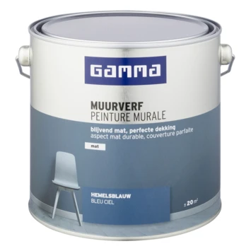 Gamma Muurverf Hemelsblauw Mat 2,5 Liter 4 Gamma Muurverf Hemelsblauw Mat 2,5 Liter - Afbeelding 2