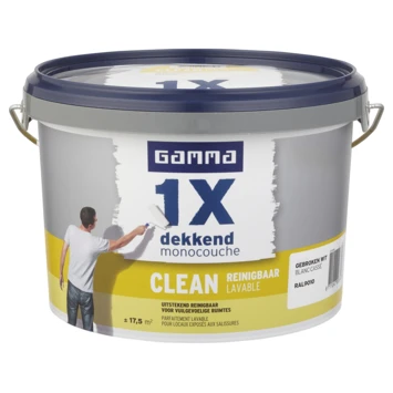 GAMMA Muurverf 1x Dekkend Clean RAL 9010 Gebroken Wit 2,5 Liter 3 GAMMA Muurverf 1x Dekkend Clean RAL 9010 Gebroken Wit 2,5 Liter