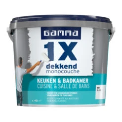 GAMMA Muurverf 1x Dekkend Badkamer & Keuken Wit 5 Liter