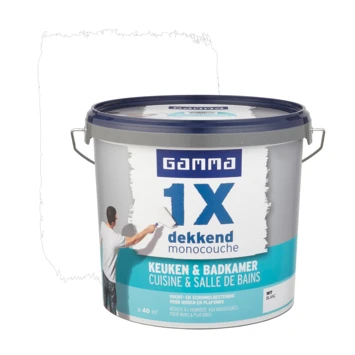 GAMMA Muurverf 1x Dekkend Badkamer & Keuken Wit 5 Liter 4 GAMMA Muurverf 1x Dekkend Badkamer & Keuken Wit 5 Liter - Afbeelding 2