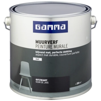 Gamma Muurverf Gitzwart Mat 2,5 Liter 4 Gamma Muurverf Gitzwart Mat 2,5 Liter - Afbeelding 2