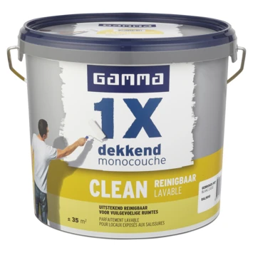GAMMA Muurverf 1x Dekkend Clean RAL 9010 Gebroken Wit 5 Liter 3 GAMMA Muurverf 1x Dekkend Clean RAL 9010 Gebroken Wit 5 Liter
