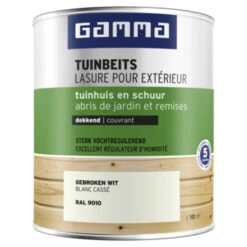 GAMMA Tuinbeits Tuinhuis & Schuur Dekkend RAL 9010 Gebroken Wit 750 Ml