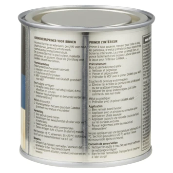 GAMMA Grondverf Voor Binnen 250 Ml Wit 4 GAMMA Grondverf Voor Binnen 250 Ml Wit - Afbeelding 2
