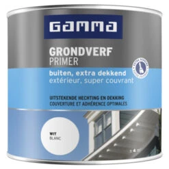 GAMMA Grondverf Buiten Extra Dekkend 250 Ml Wit