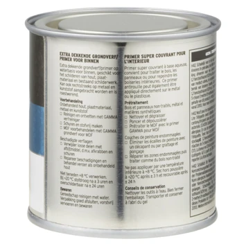 GAMMA Grondverf Binnen Extra Dekkend 250 Ml Wit 4 GAMMA Grondverf Binnen Extra Dekkend 250 Ml Wit - Afbeelding 2