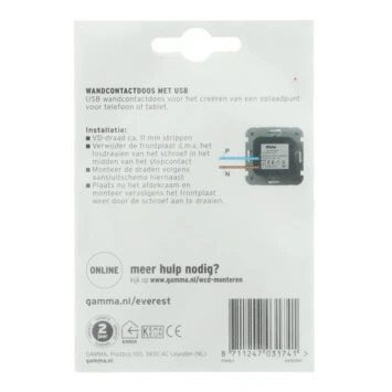 GAMMA Everest Stopcontact USB Wit 5 GAMMA Everest Stopcontact USB Wit - Afbeelding 3